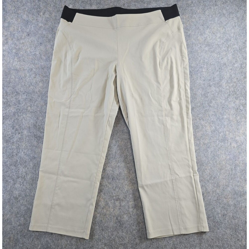 Simply Vera Wang Women's Size XL Capri Pull On Pant Stretch Cream Flattering
